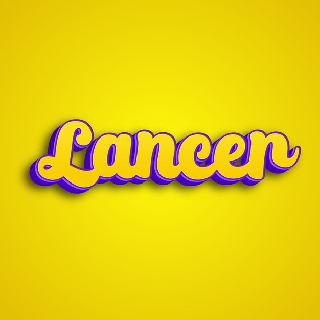 Photo lancer typography 3d design yellow pink white background photo jpg