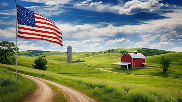 Photo land patriotic farm