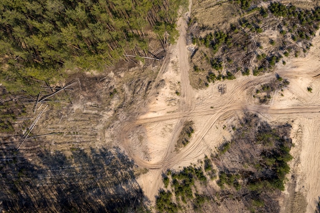 land weg uitzicht above luchtfoto