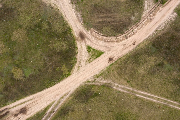 land weg uitzicht above luchtfoto