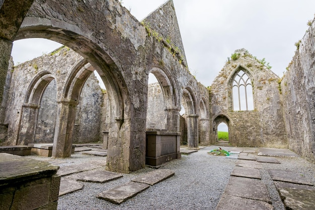 Landascapes of Ireland Ruins of Friary of Ross in Galway county