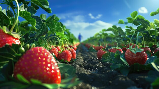 Landbouw van aardbeienplanten