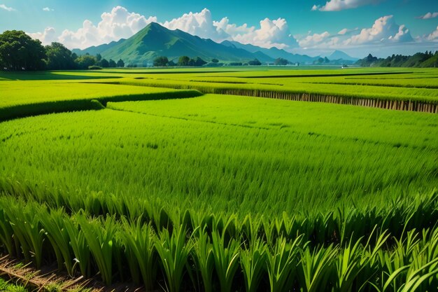 Landbouw Zaaien van rijst Graan Boerderij Veld Wallpaper achtergrond Natuur Landschap