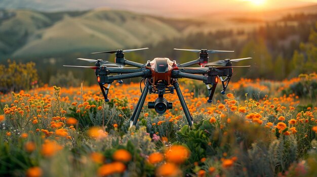 Landbouwdrone uitgerust met Lidar achtergrond