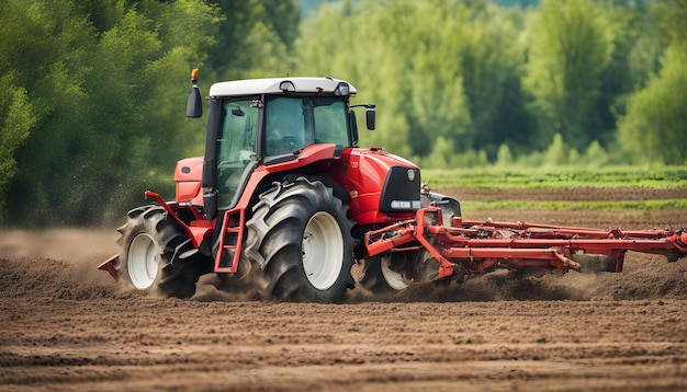 Landbouwmachine voor het bewerken van het veld met tractor