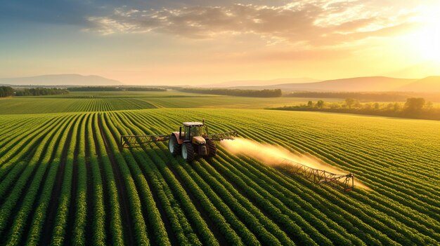 landbouwveldtractor en tarwe