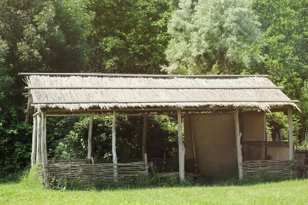 Landelijk land met paardenstal