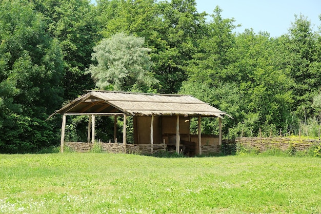 Landelijk land met paardenstal