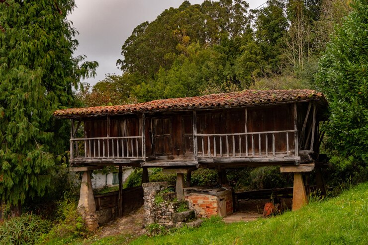 Landelijke landschappen van binnenuit vanuit Asturië