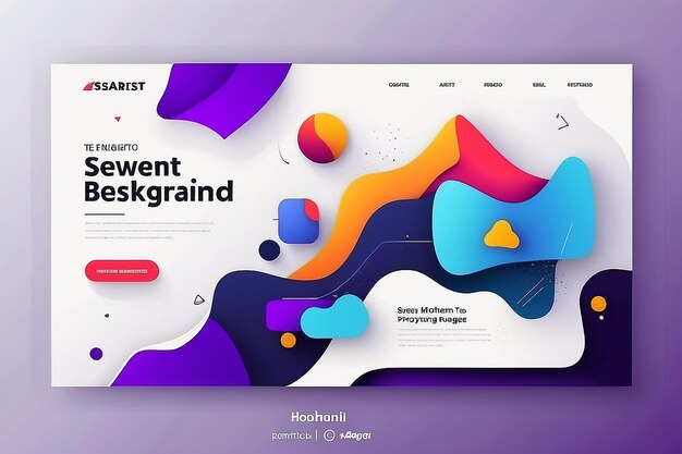 Landing page sjabloon voor uw website Moderne en trendy abstracte achtergrond met geometrische vormen