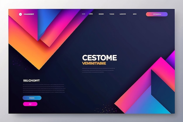 Landing page sjabloon voor uw website Moderne en trendy abstracte achtergrond met geometrische vormen