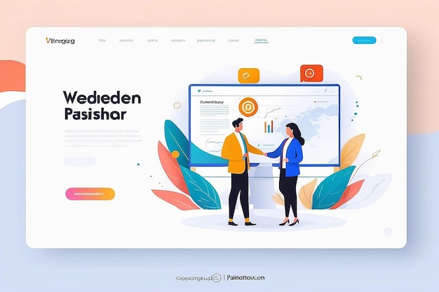 Landing page template of Business Partnership Concept Modern flat design concept of web page design for website and mobile