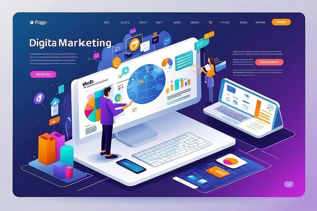 Landing page template of Digital marketing