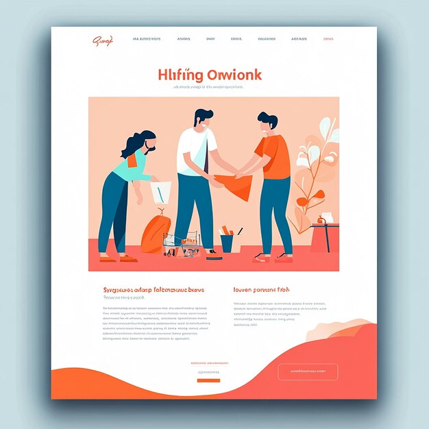 Photo landing page template layout of a volunteer