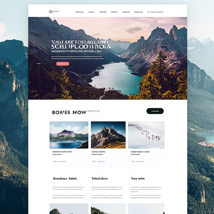 Photo landing page template for travel agency