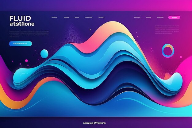 Landing page Template Vloeibare abstracte ontwerp met blauwe gradiënt Trendy achtergrond stock illustratie