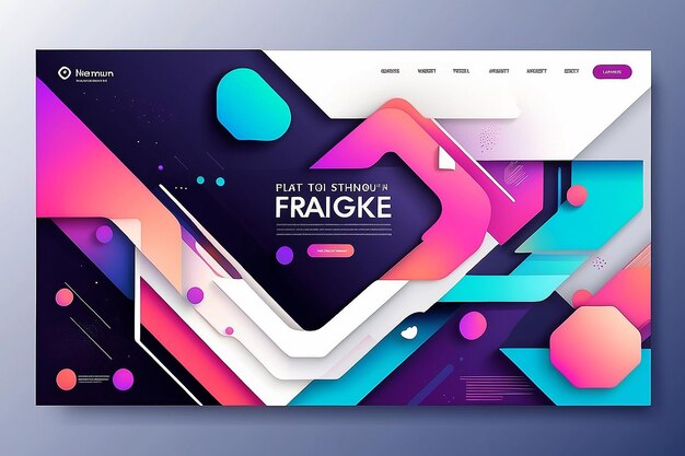 Photo landing page template for your website modern and trendy abstract background with geometric shapes