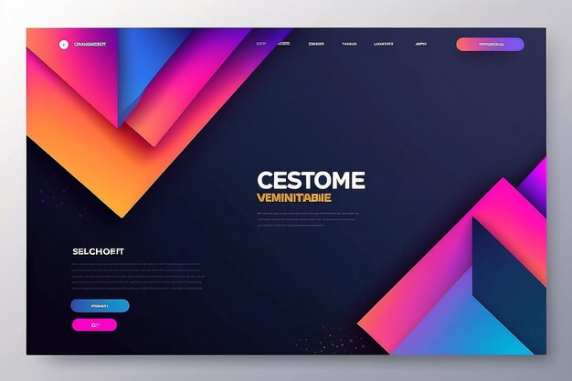 ウェブサイトのランディングページのテンプレート 幾何学的形状の近代的でトレンディな抽象的な背景