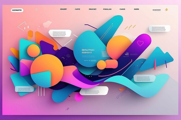 Photo landing page template for your website modern and trendy abstract background with geometric shapes