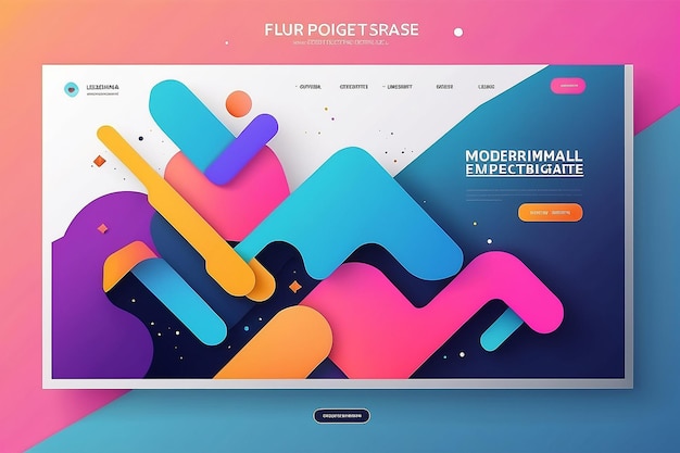 Landing page template for your website Modern and trendy abstract background with geometric shapes