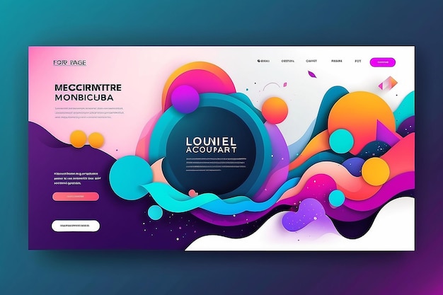 Landing page template for your website Modern and trendy abstract background with geometric shapes