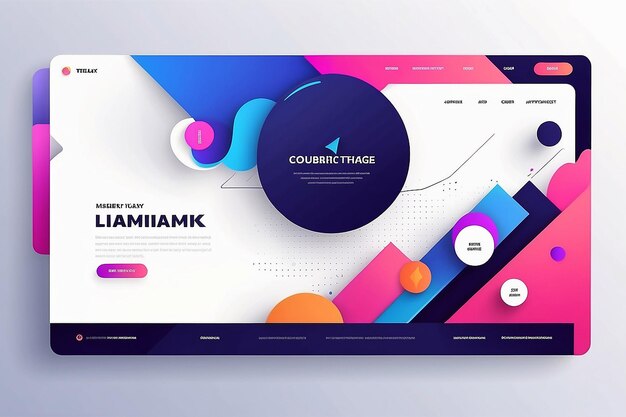 Landing page template for your website Modern and trendy abstract background with geometric shapes