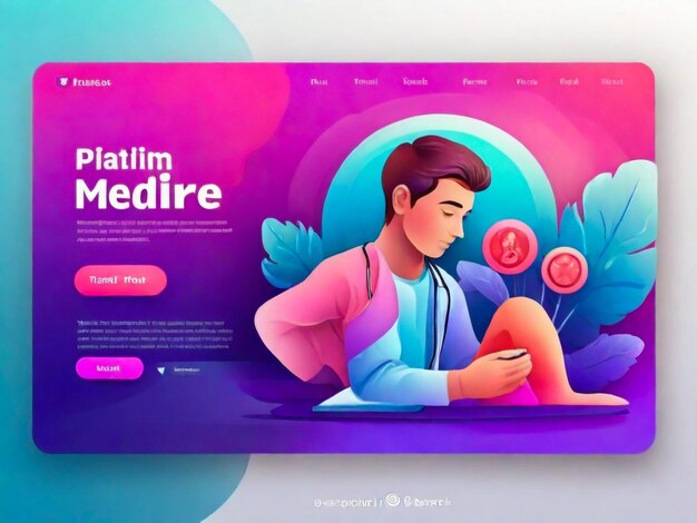 Landing page web banner design layout Human finger touches phone screen vector 3d isometric illustration Mobile interface development and digital interactive technology concept