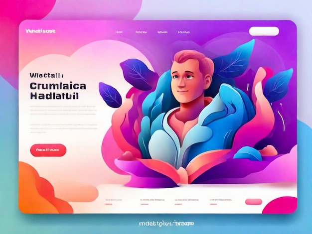 Landing page web banner design layout Human finger touches phone screen vector 3d isometric illustration Mobile interface development and digital interactive technology concept