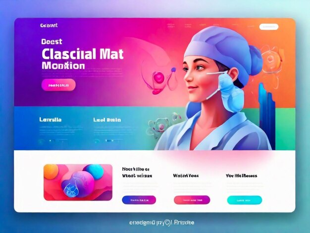 Landing page with minimal geometric background Dynamic shapes composition Web design template vector illustration