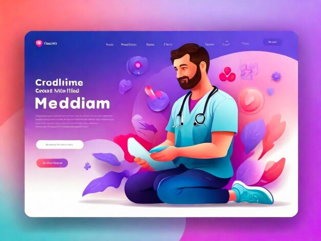 Landing page with minimal geometric background Dynamic shapes composition Web design template vector illustration