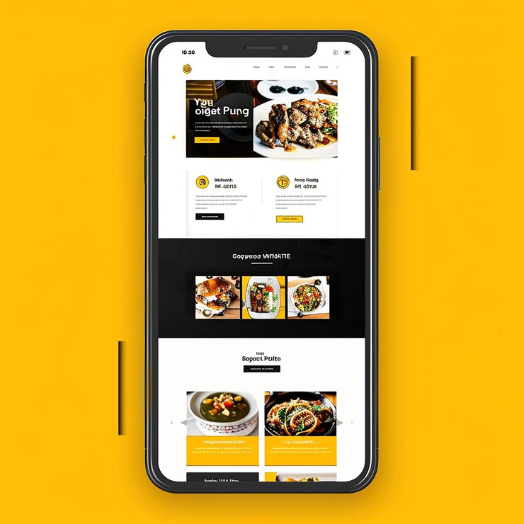 Foto landingspagina van een website voor een restaurant