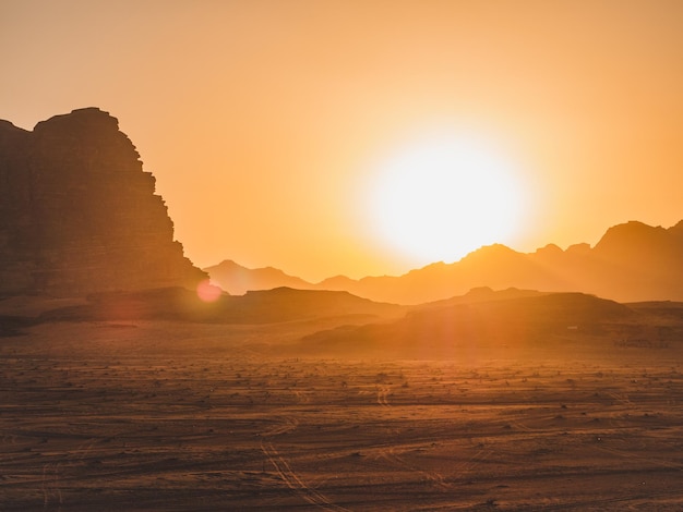 Landmarks of the Wadi Rum desert in Jordan