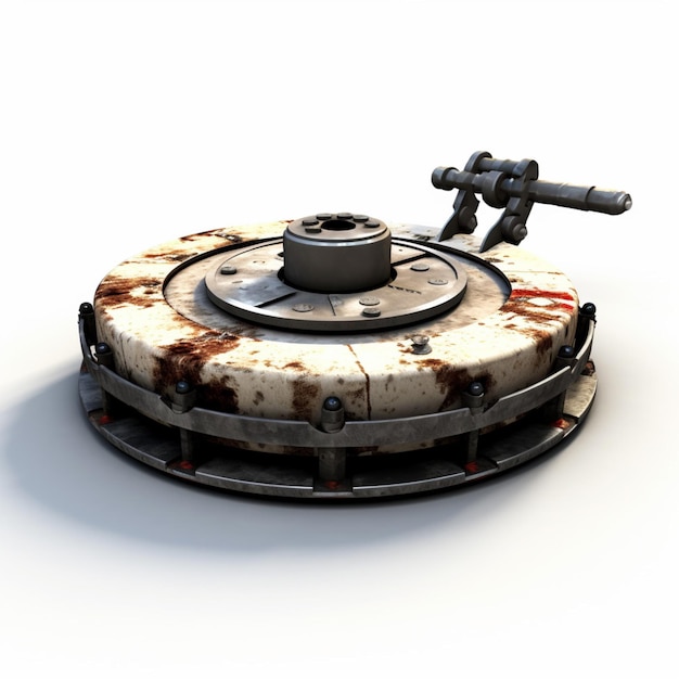 Landmine with white background high quality ultra