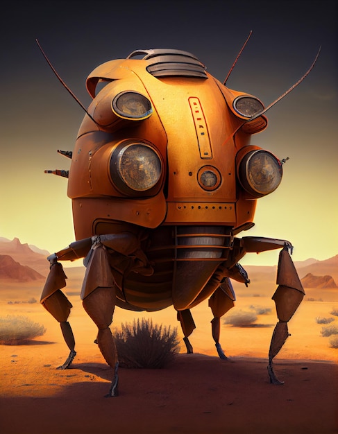 Landmite, похожий на фургон в пустыне, созданный с помощью генеративного искусственного интеллекта