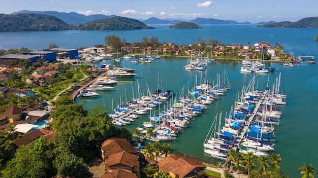 landscape aerial view of harbor