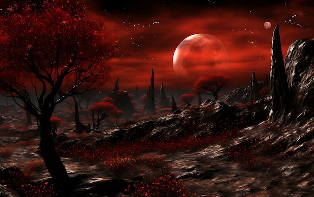 landscape of an alien world