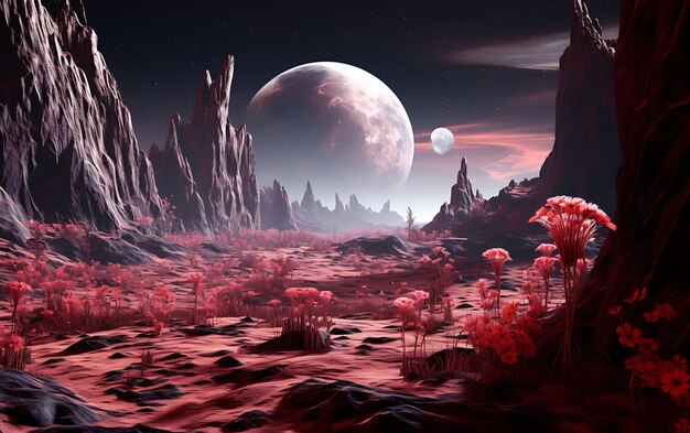 Photo landscape of an alien world