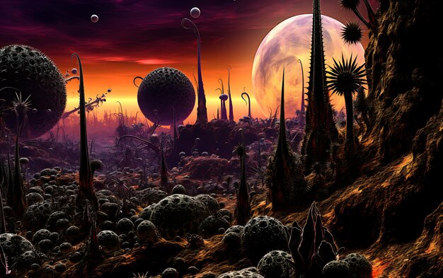 Photo landscape of an alien world