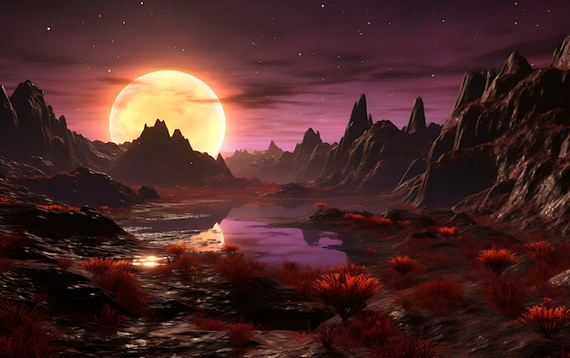 landscape of an alien world