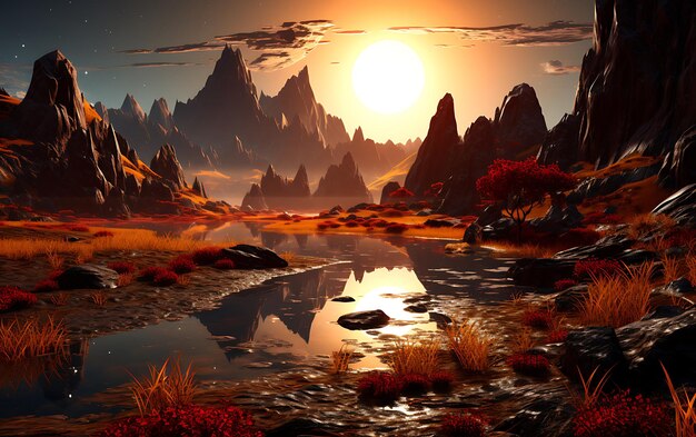 landscape of an alien world