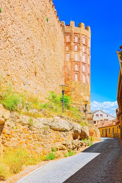 Landscape at the ancient city Segovia, San Andres Gate, located in Segovia, Spain.