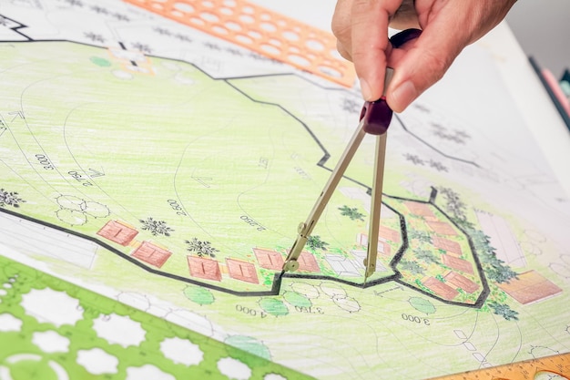 landscape architecture design garden plan for housing development