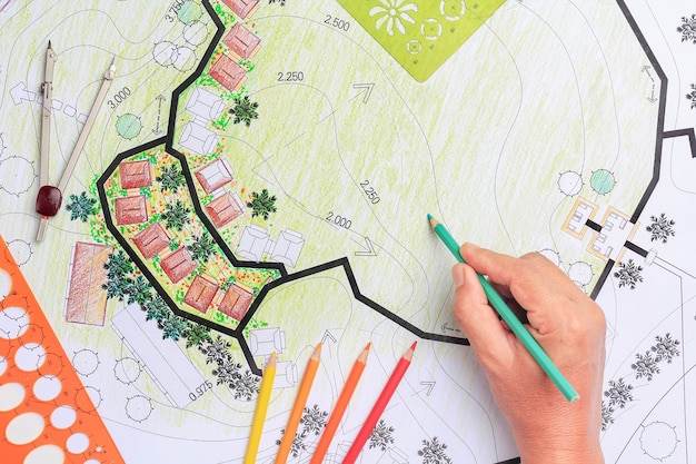 landscape architecture design garden plan for housing development