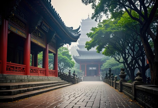 Ландшафтная архитектура вокруг храма Сичан в Фучжоу