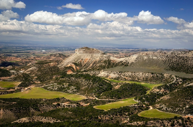 Landscape of the Bardenas desert, Tudela, Navarra, Spain