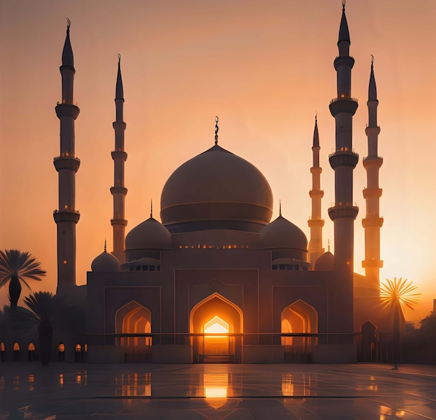 Foto il paesaggio del bellissimo cielo al tramonto