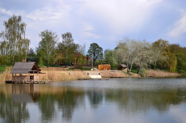 landscape by the lake reflection
