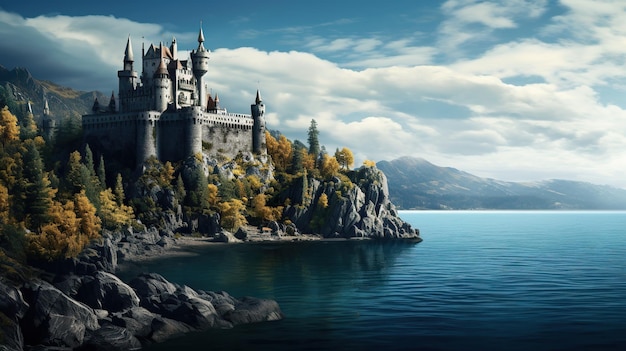 Landscape castle background