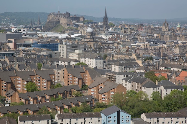 Landscape Cityscape View of Edinburgh, Scotland, UK