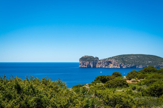 Landscape of the coast of Capo Caccia in Sardinia